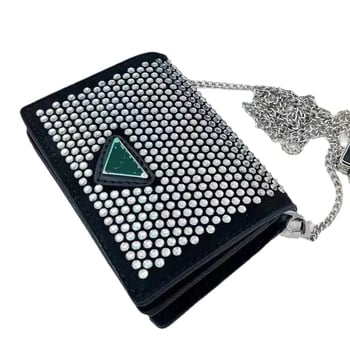 Nova mini kvadratna torbica s dijamantima, crossbody torba za ruž i ključeve, moderna blistava dijamantna torba