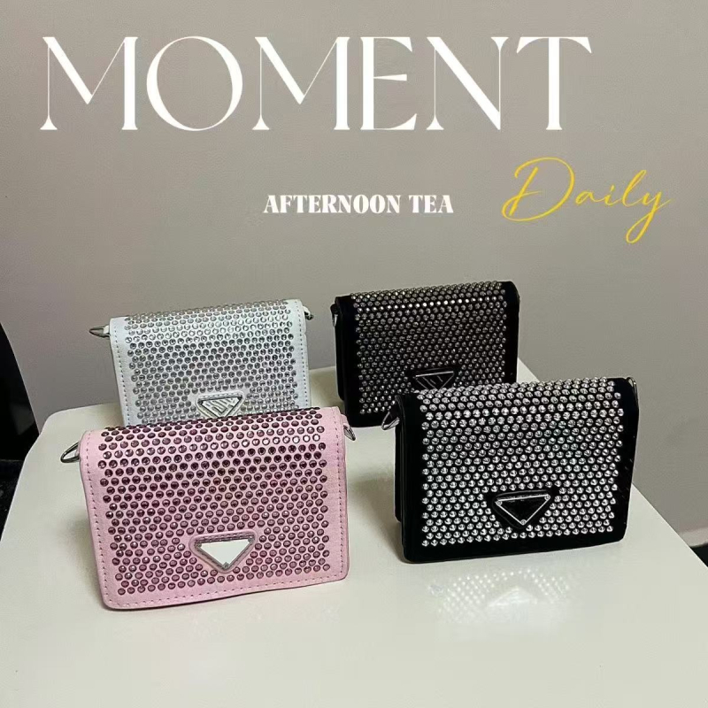 Nova mini kvadratna torbica s dijamantima, crossbody torba za ruž i ključeve, moderna blistava dijamantna torba