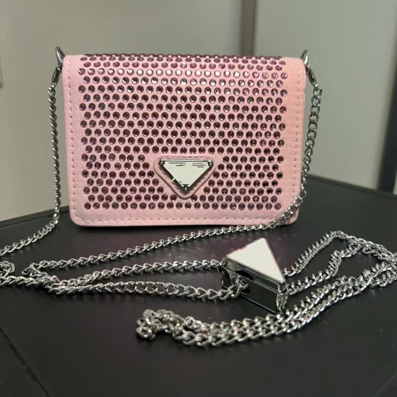 Nova mini kvadratna torbica s dijamantima, crossbody torba za ruž i ključeve, moderna blistava dijamantna torba