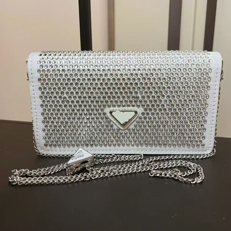 Nova mini kvadratna torbica s dijamantima, crossbody torba za ruž i ključeve, moderna blistava dijamantna torba