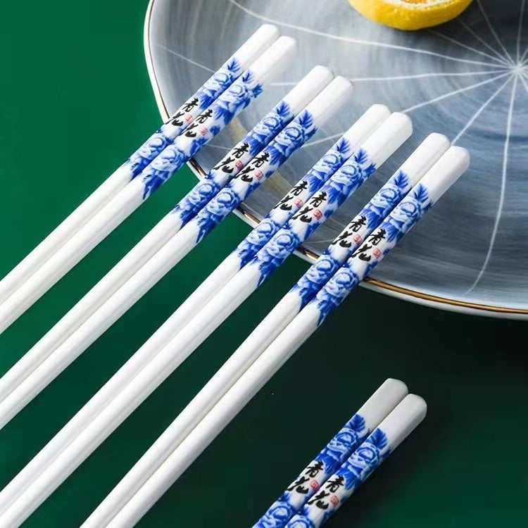 Bețișoare ceramice Jingdezhen, rezistente la umezeală și mucegai, antibacteriale, netoxice, pot fi sterilizate la temperaturi înalte, ușor de curățat, în cutie cadou premium