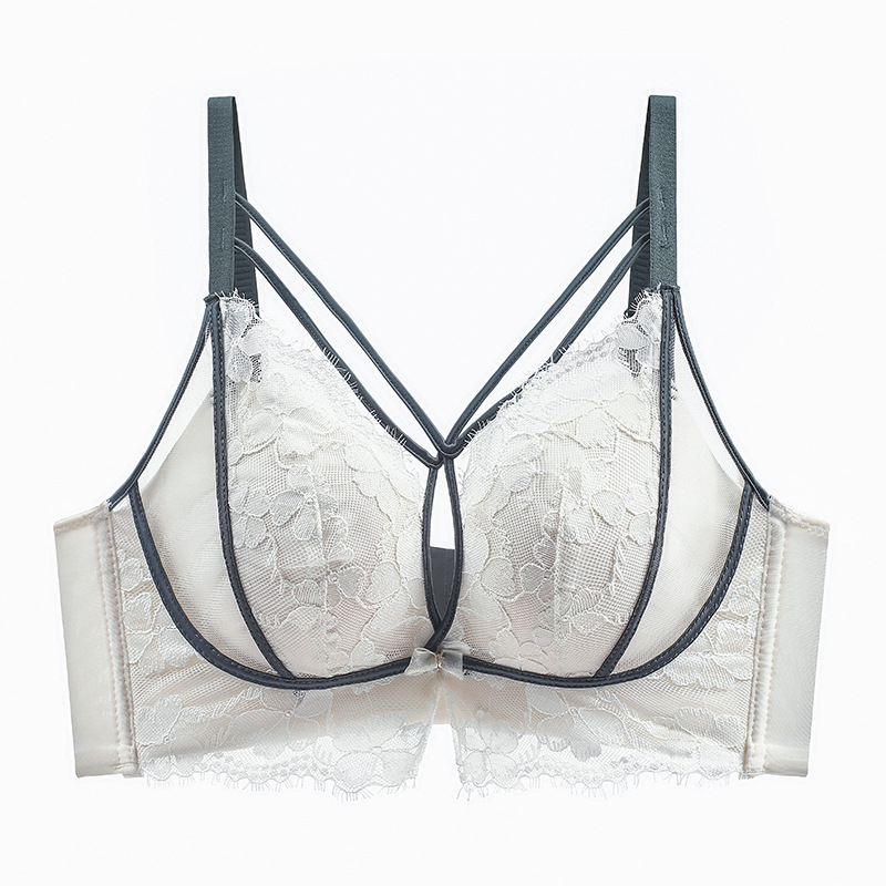 Sutien u japanskog stila s čipkom bez žica, push-up za mali bust, bočna potpora