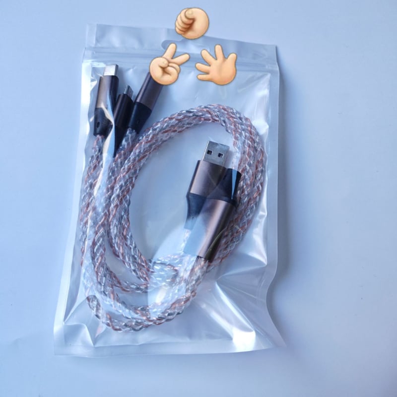 Καλώδιο δεδομένων USB‑C με PD γρήγορη φόρτιση 6A, RGB φωτισμό, με τριπλό συνδετήρα
