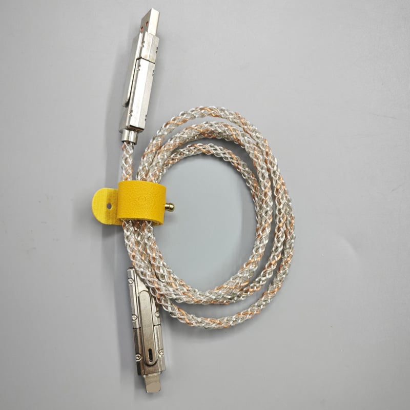 Καλώδιο δεδομένων USB‑C με PD γρήγορη φόρτιση 6A, RGB φωτισμό, με τριπλό συνδετήρα
