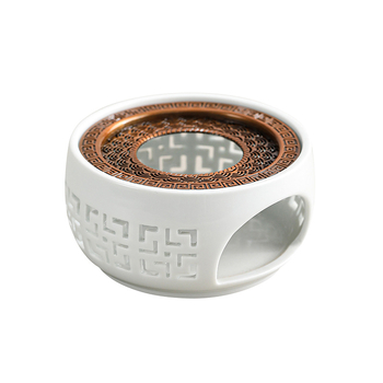 Încălzitor ceramic pentru ceai, încălzire cu lumânare, bază izolatoare pentru ceainic din sticlă, design decorativ cu grilaj tip fereastră