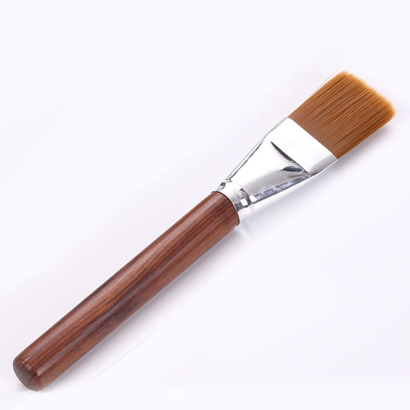 Set perie ceremonie ceai cu peri din silicon și plastic, mâner din abanos și lemn de rosewood, pentru ceainic și farfurie de ceai