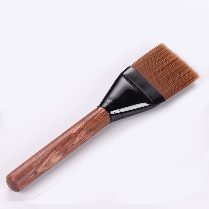 Set perie ceremonie ceai cu peri din silicon și plastic, mâner din abanos și lemn de rosewood, pentru ceainic și farfurie de ceai
