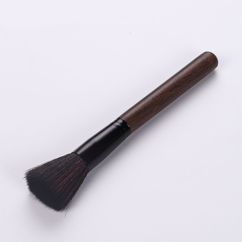 Set perie ceremonie ceai cu peri din silicon și plastic, mâner din abanos și lemn de rosewood, pentru ceainic și farfurie de ceai