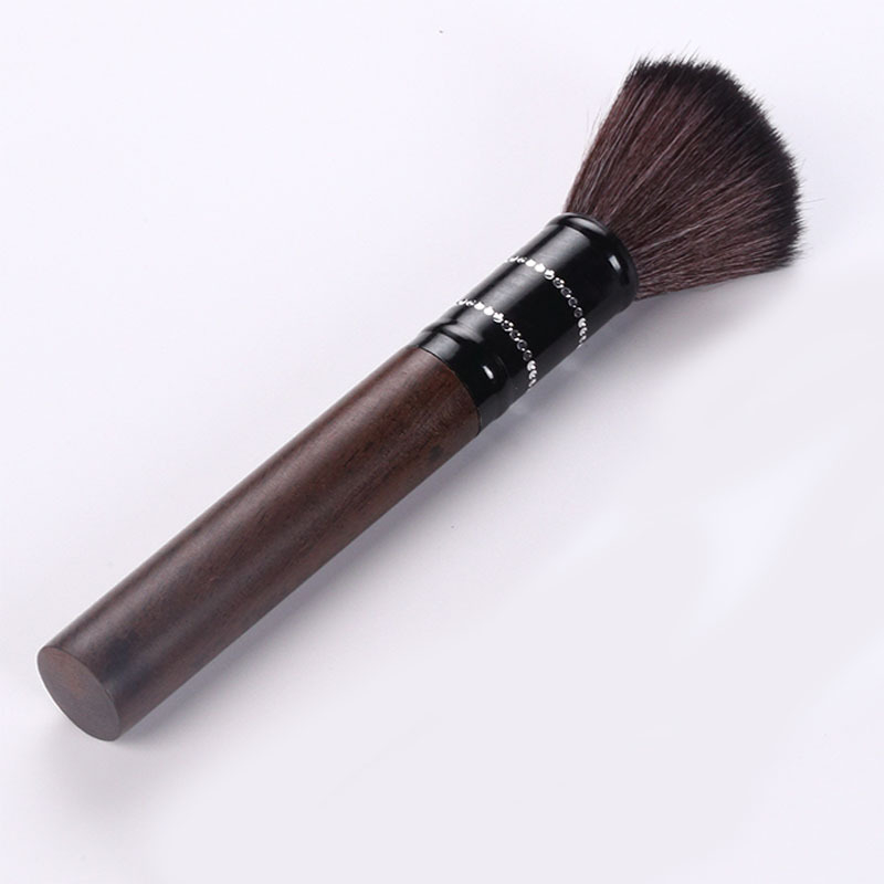 Set perie ceremonie ceai cu peri din silicon și plastic, mâner din abanos și lemn de rosewood, pentru ceainic și farfurie de ceai