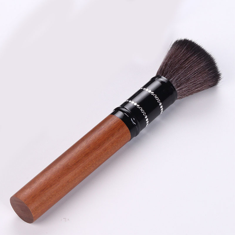 Set perie ceremonie ceai cu peri din silicon și plastic, mâner din abanos și lemn de rosewood, pentru ceainic și farfurie de ceai