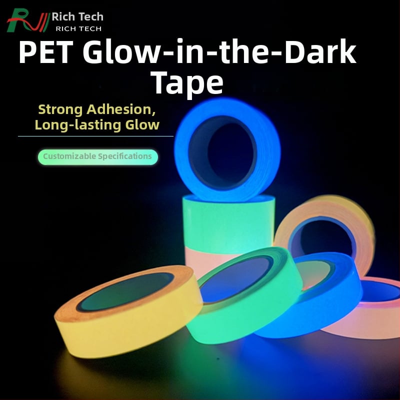 PET luminescenčná páska s vlastným svetlom, bezpečnostná výstražná páska žiarivých farieb pre núdzové situácie a protipožiarne použitie, dĺžka 3 m