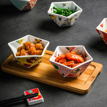 Farfurie ceramice pentru aperitive și bol de sos, bucătărie japoneză, bol mic în formă de stea, farfurie pentru dim sum, farfurie pentru caviar