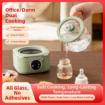 Ceainic pentru sănătate cu două arzătoare — ceainic multifuncțional cu control al temperaturii, compact pentru birou