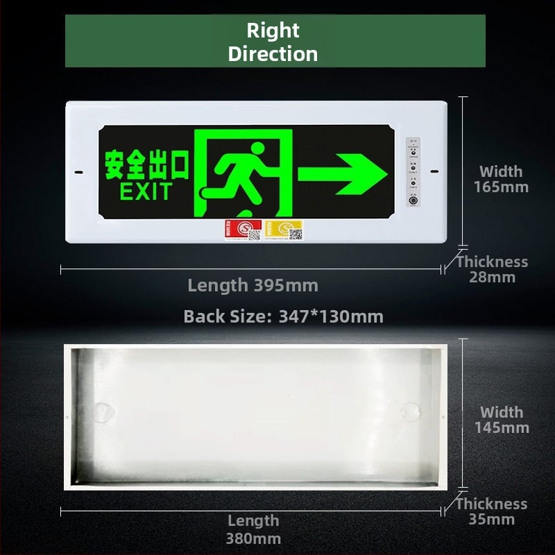 Vložená LED svetelná jednotka požiarnej tiesňovej lampy s ukazovateľom bezpečného východu a značkou evakuačnej cesty (skrytá montáž)
