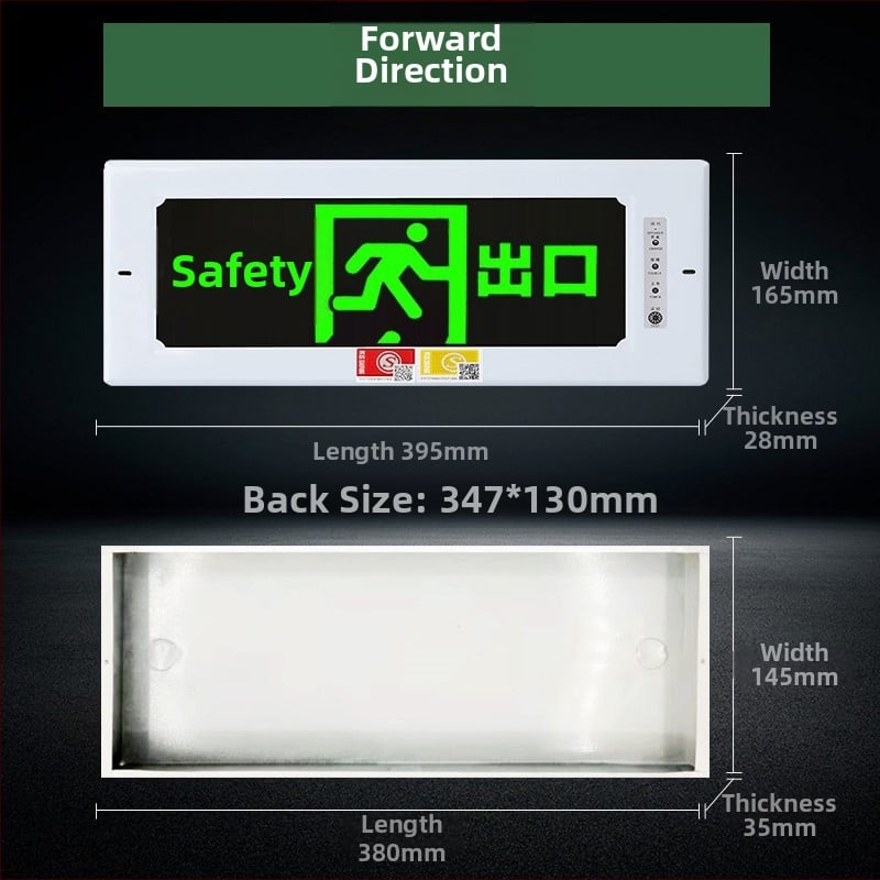 Vložená LED svetelná jednotka požiarnej tiesňovej lampy s ukazovateľom bezpečného východu a značkou evakuačnej cesty (skrytá montáž)