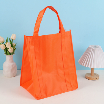 Geantă tote din material nețesut, personalizată, cu fund întărit și logo imprimat