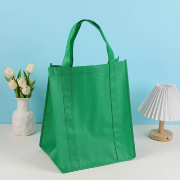 Geantă tote din material nețesut, personalizată, cu fund întărit și logo imprimat