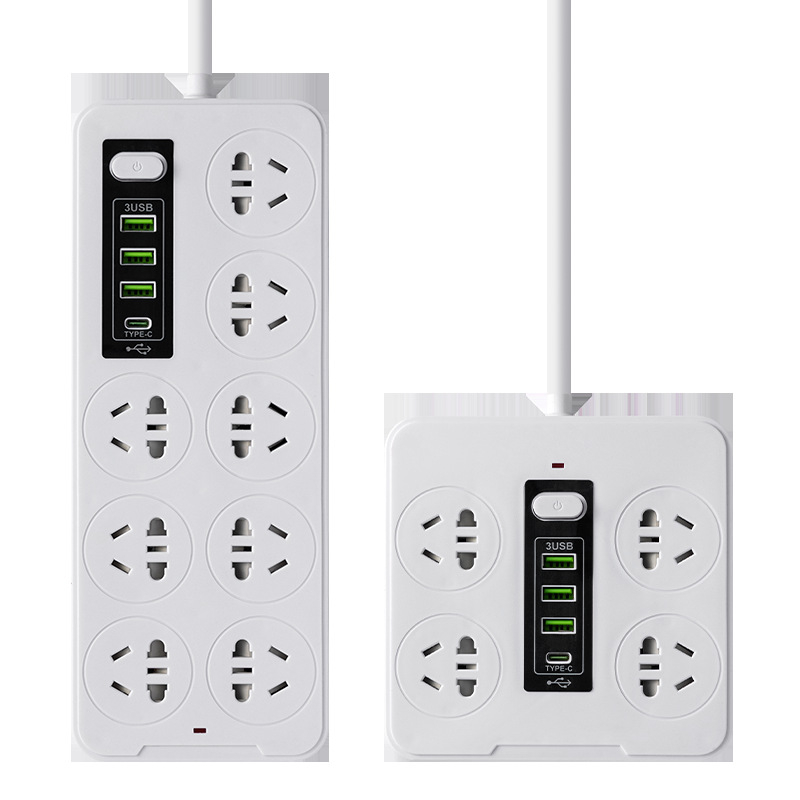 Pametni produžni kabel s dugim kabelom i više utičnica, USB punjenje, PD napajanje