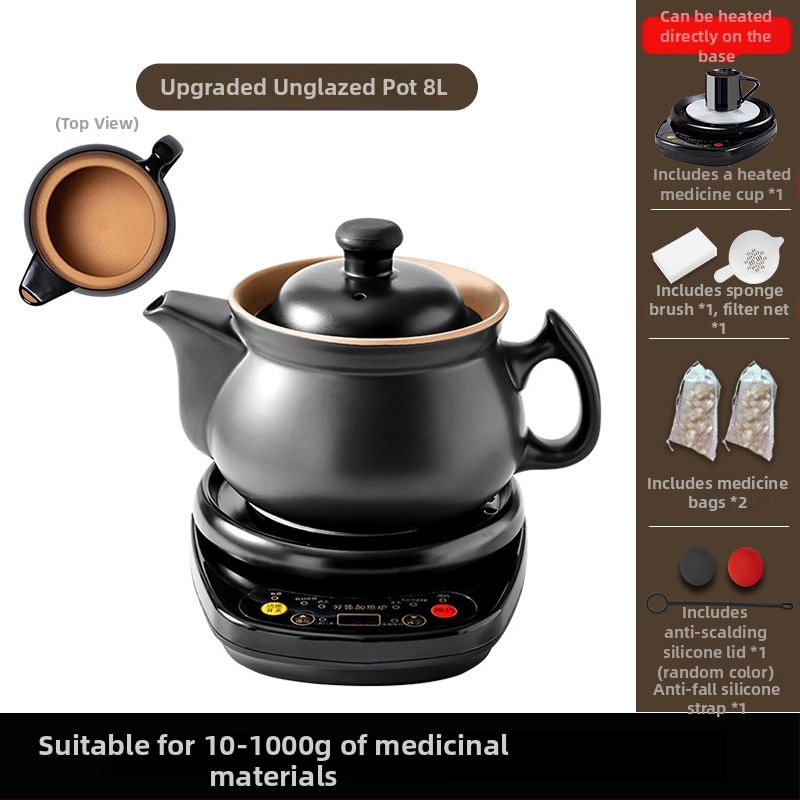 Oală electrică automată pentru decoctarea medicinei chineze, vas ceramic pentru decoct, 2–6 litri, 500 W