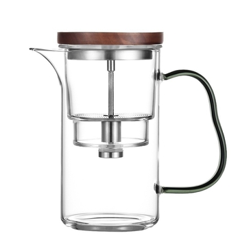 Ceainic din sticlă cu separare ceai-apă, filtru rezistent la căldură, infuzor magnetic.