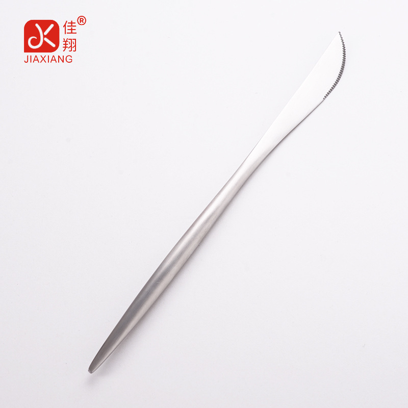 Set de tacâmuri din oțel inoxidabil, construcție monobloc, stil occidental: cuțit, furculiță, lingură, cuțit pentru friptură, furculiță de salată, lingură de salată