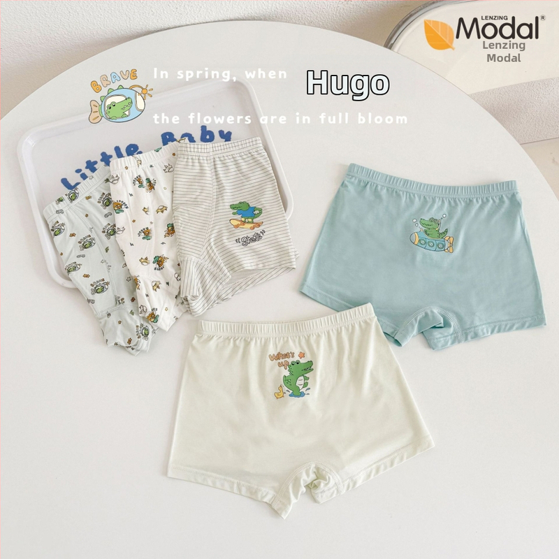 FOB Valley Bear Detské boxerkové nohavičky z modalového vlákna pre chlapcov, bezšvové, 95% modal, 3–8 rokov (100–140 cm)
