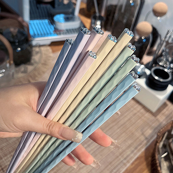 Bețișoare de masă multicolore, elegante, antiderapante și rezistente la mucegai, câte un set pe persoană, sterilizabile, pentru cină în familie, aliaj de înaltă calitate, design modern