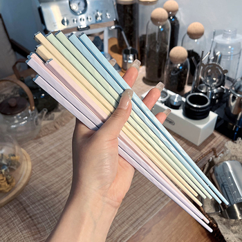 Bețișoare de masă multicolore, elegante, antiderapante și rezistente la mucegai, câte un set pe persoană, sterilizabile, pentru cină în familie, aliaj de înaltă calitate, design modern