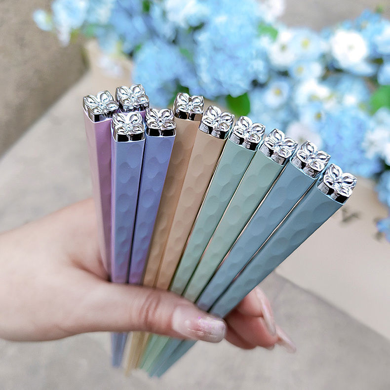 Bețișoare de masă multicolore, elegante, antiderapante și rezistente la mucegai, câte un set pe persoană, sterilizabile, pentru cină în familie, aliaj de înaltă calitate, design modern