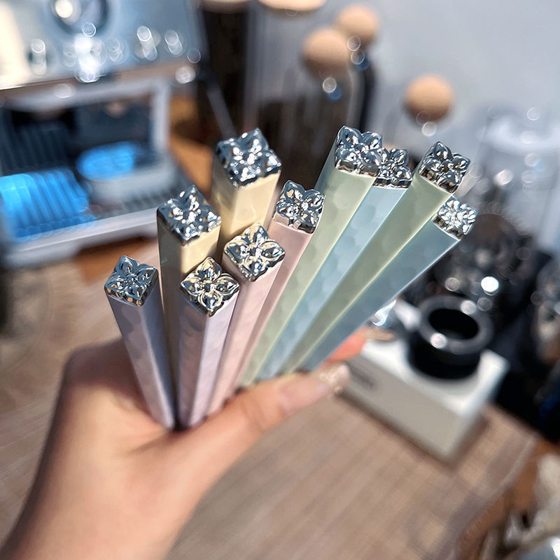 Bețișoare de masă multicolore, elegante, antiderapante și rezistente la mucegai, câte un set pe persoană, sterilizabile, pentru cină în familie, aliaj de înaltă calitate, design modern