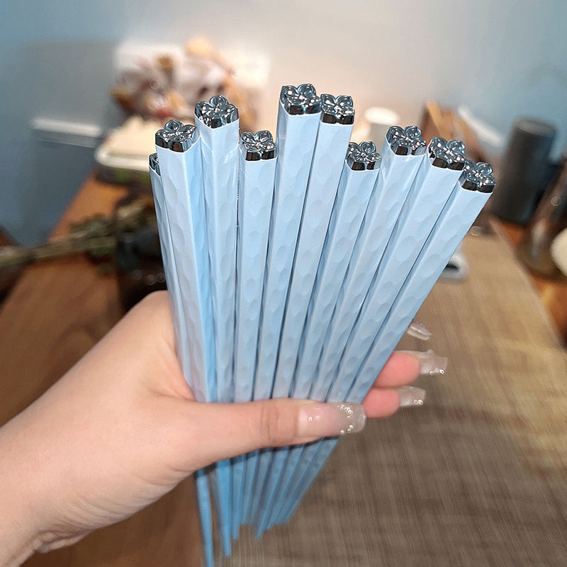 Bețișoare de masă multicolore, elegante, antiderapante și rezistente la mucegai, câte un set pe persoană, sterilizabile, pentru cină în familie, aliaj de înaltă calitate, design modern