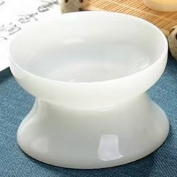 Set Gongfu de ceai din porțelan, cu vas cu capac din trei părți, alb gheață
