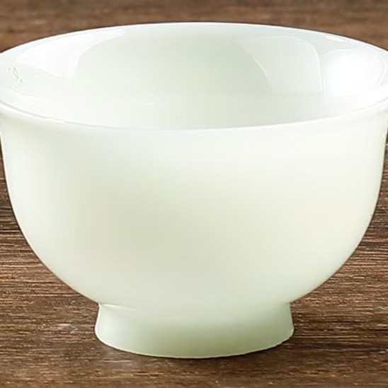 Set Gongfu de ceai din porțelan, cu vas cu capac din trei părți, alb gheață