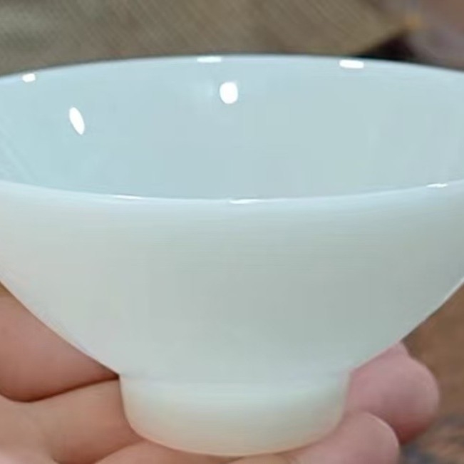 Set Gongfu de ceai din porțelan, cu vas cu capac din trei părți, alb gheață