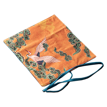 Set de accesorii pentru ceremonia ceaiului „Șase Domni” cu husă de depozitare și geantă de voiaj din pânză, set de trei piese cu ac de ceai din bambus și clips pentru ceai