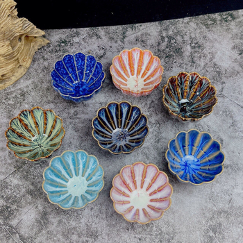 Ceașcă de ceai ceramică cu glazură Jian Kiln, cu design petal, set Kung Fu ceai cu cutie cadou