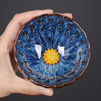 Cească Gongfu pentru ceai, cu argint încrustat, ceramică Jian Zhan, model lotus, pentru uz casnic