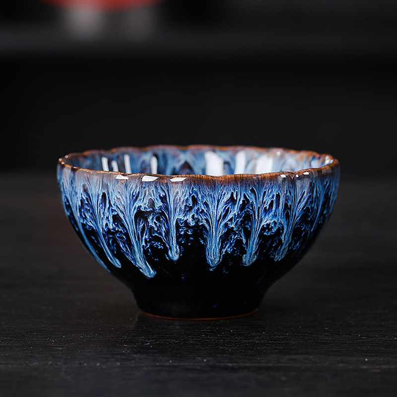 Cească Gongfu pentru ceai, cu argint încrustat, ceramică Jian Zhan, model lotus, pentru uz casnic