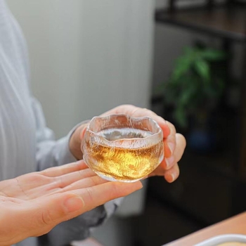 Set gaiwan în stil chinezesc cu lotus, pentru uz casnic, sticlă de cristal, cești de ceai rezistente la temperaturi înalte