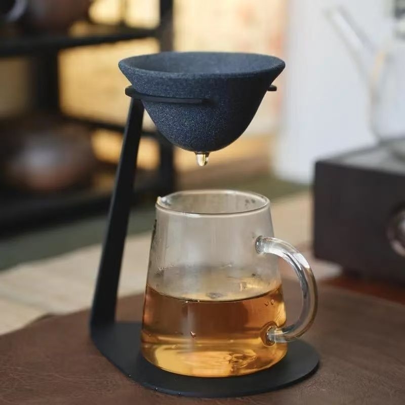 Recipient pentru ceai din ceramică de piatră, cu filtru fără pori, strecurător de ceai și filtru pentru frunze, separator de apă integrat, pentru uz casnic