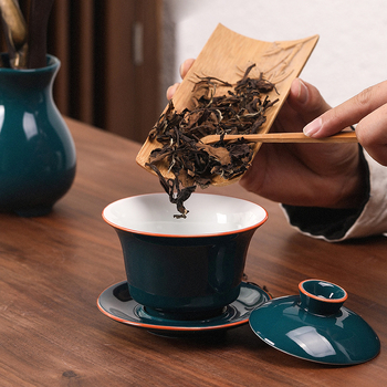 Set de ceai ceramic cu gaiwan și ceainic, de înaltă calitate, pentru 6 persoane, model 2022, stil chinezesc