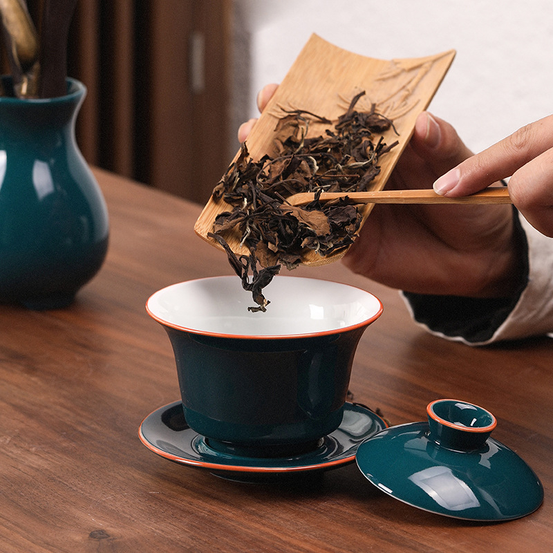 Set de ceai ceramic cu gaiwan și ceainic, de înaltă calitate, pentru 6 persoane, model 2022, stil chinezesc