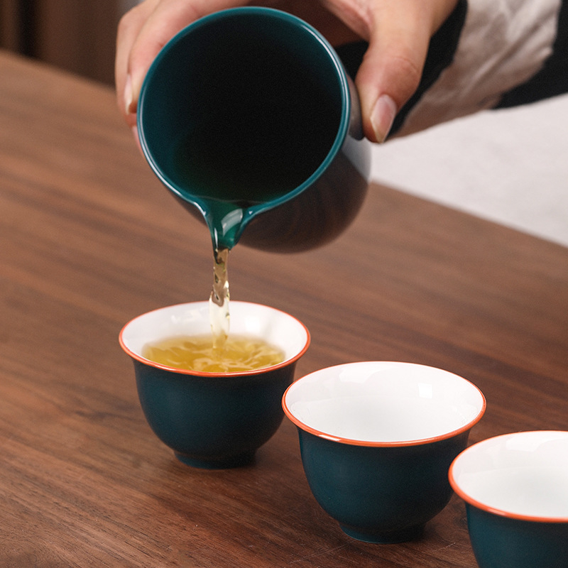 Set de ceai ceramic cu gaiwan și ceainic, de înaltă calitate, pentru 6 persoane, model 2022, stil chinezesc