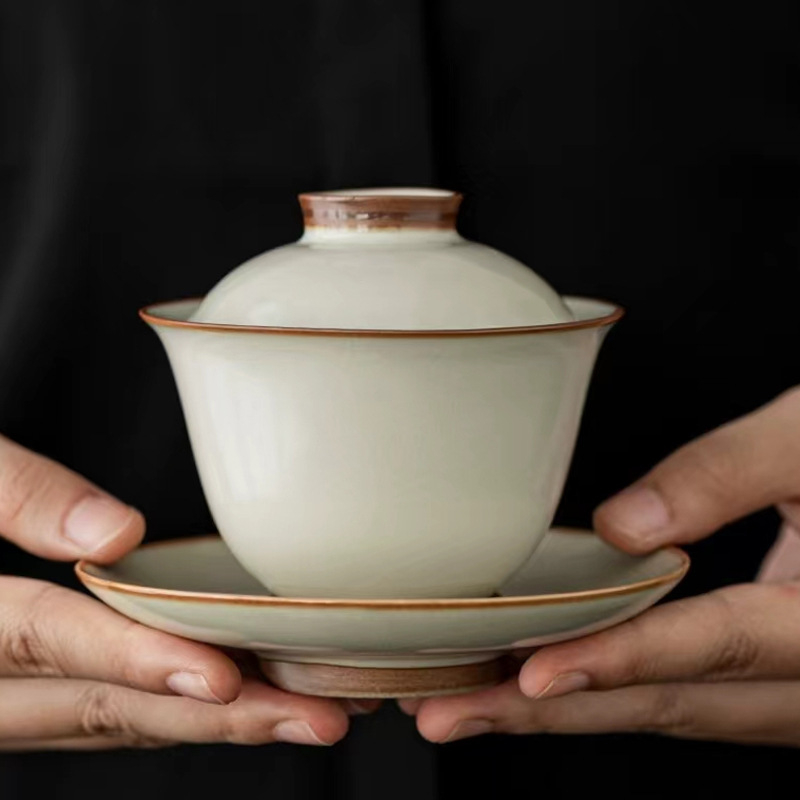 Filtru de ceai ceramic Ruyao bej – filtru de înaltă calitate pentru frunze de ceai și separarea apei