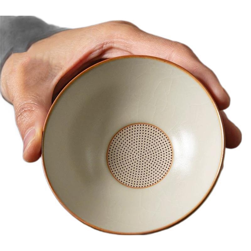 Filtru de ceai ceramic Ruyao bej – filtru de înaltă calitate pentru frunze de ceai și separarea apei