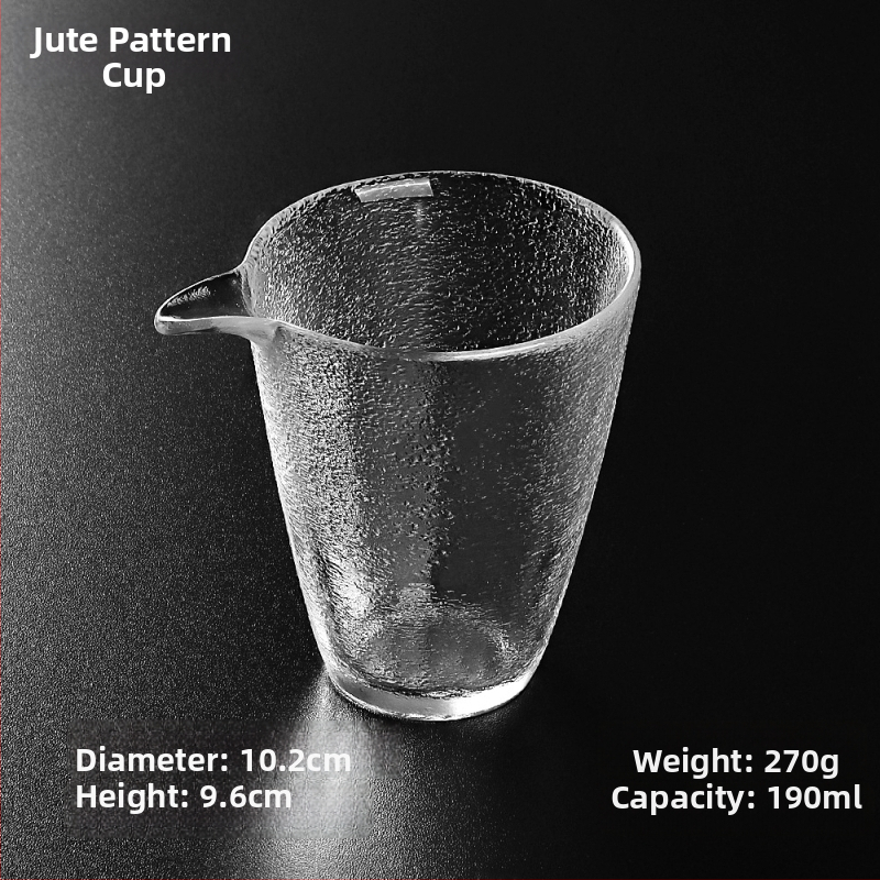 Sklenená pohár Gongfu čaju, hrubé sklo, veľká kapacita, priehľadný krištáľový čajový set, priemer 8 cm, ozdobný lem