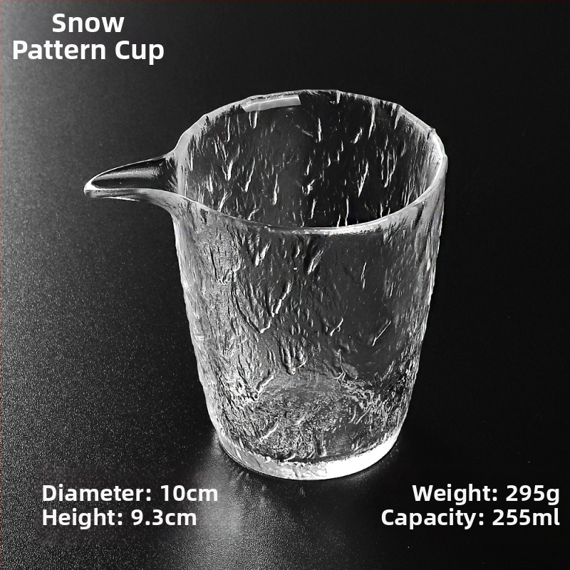 Sklenená pohár Gongfu čaju, hrubé sklo, veľká kapacita, priehľadný krištáľový čajový set, priemer 8 cm, ozdobný lem