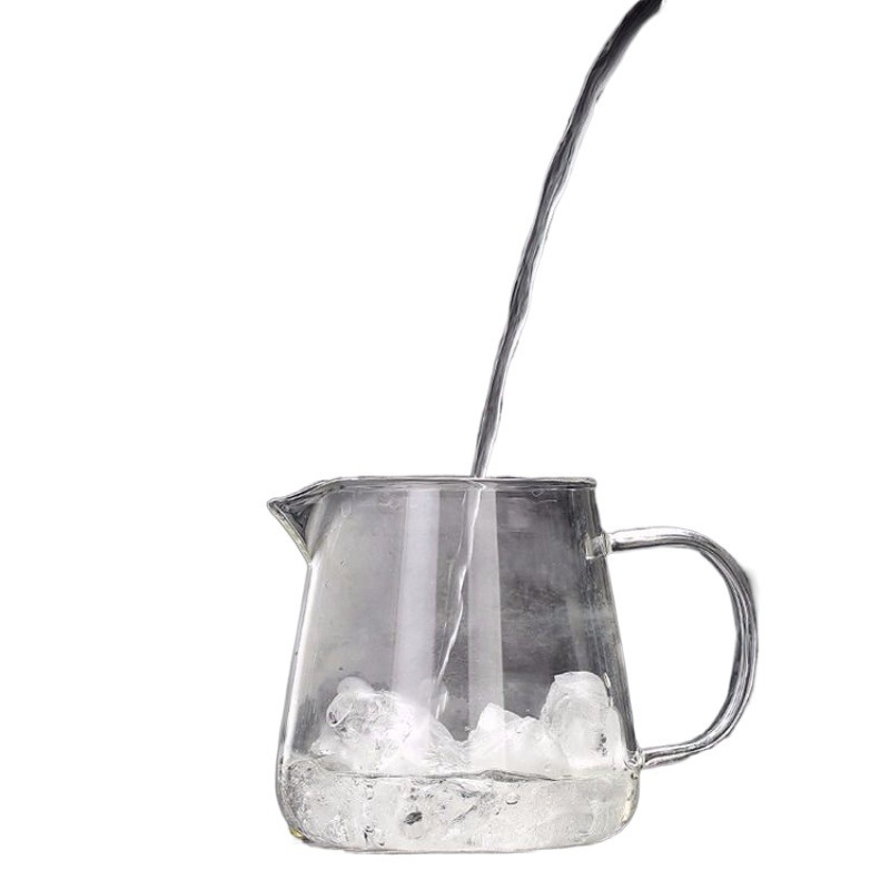 Set Gongfu de ceai din sticlă borosilicată groasă, rezistentă la căldură, cu ceașcă de distribuție și ceainic, mare