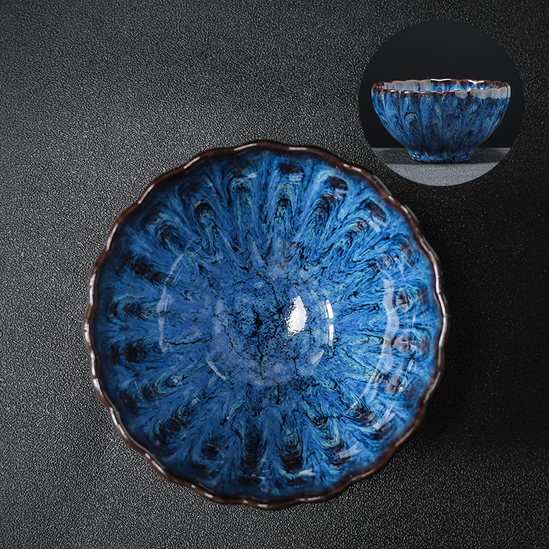 Ceașă de ceai ceramică cu glazură Tianmu, stil Jianzhan, pentru degustare de ceai, ceașcă individuală