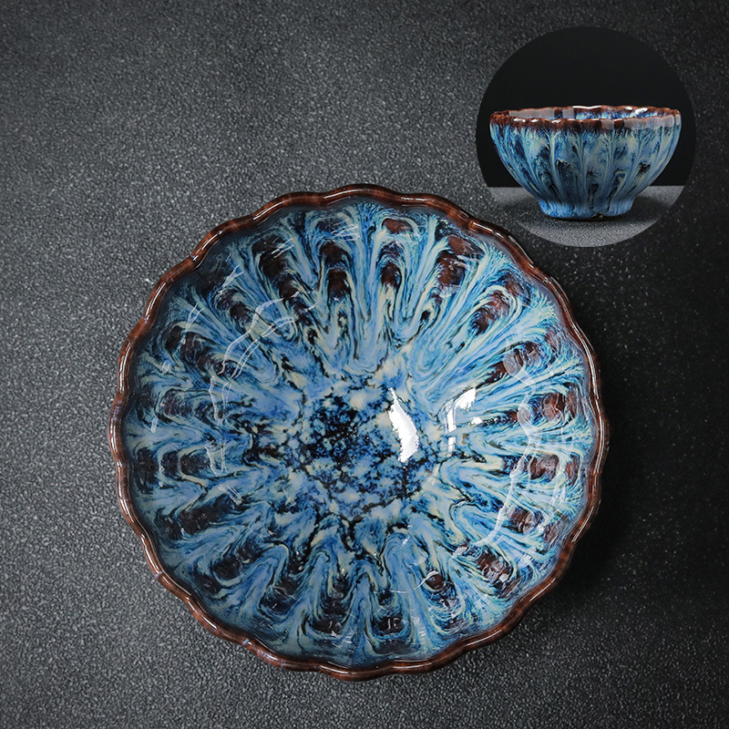 Ceașă de ceai ceramică cu glazură Tianmu, stil Jianzhan, pentru degustare de ceai, ceașcă individuală